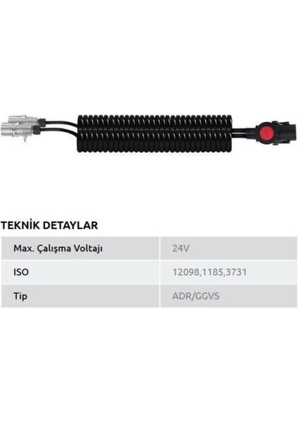 AKSA TIR DORSE ELEKTRİK KABLOSU 7'Lİ X 2 (3'LÜ) (ADAPTÖR) (15 KABLOLU) (4.5 MT) PLS FİŞLİ