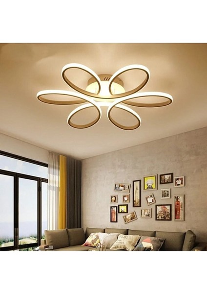 Modern Eskitme Renkli Avize, Alüminyum, 60x60, Gün Işığı ve Beyaz LED Işık