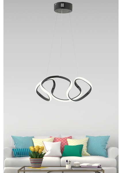 Modern Siyah Sarkıt Led Avize, 35 cm, 3'lü, ev ve ofis dekoru için ideal fiyatları