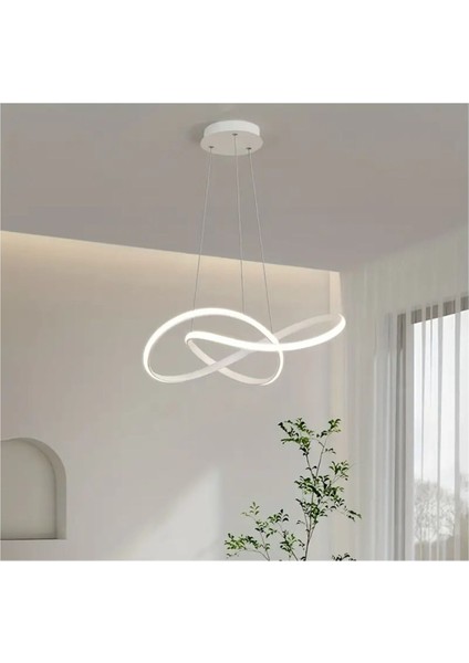 Sonsuzluk Model Tekli Sarkıt LED Beyaz Işık Ultra Power LED Avize Salon Mutfak Oda Hol Ledli Avize