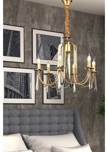 Modern Sarkıt Avize, 5'li, Eskitme Bronz, Metal, Şık ve Şıklık Katacak Tasarım