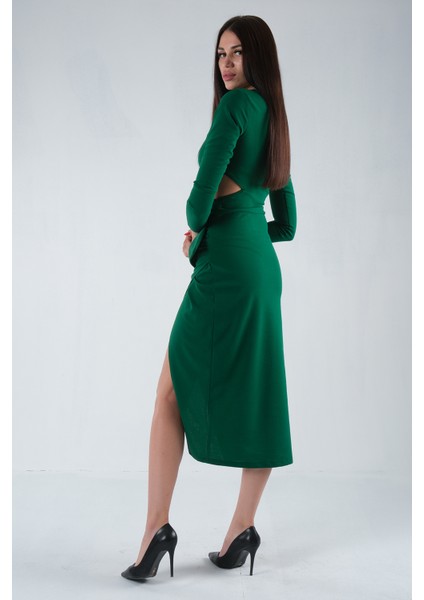 Zümrüt Yırtmaçlı Tokalı Elbise 0104025.123 modelleri