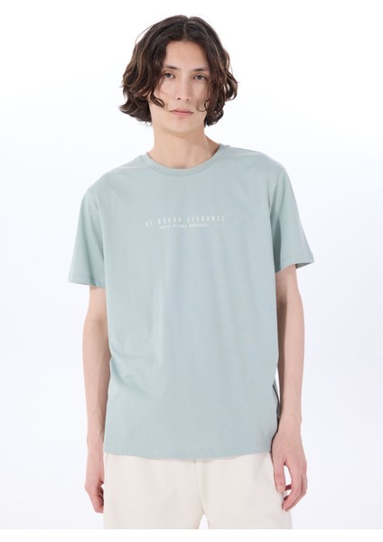 Bisiklet Yaka Baskılı Yeşil Erkek T-Shirt M5SM-TST1306 modelleri