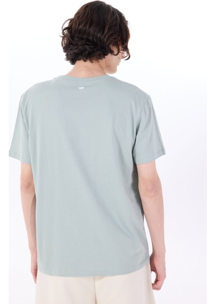 Bisiklet Yaka Baskılı Yeşil Erkek T-Shirt M5SM-TST1306 indirimleri