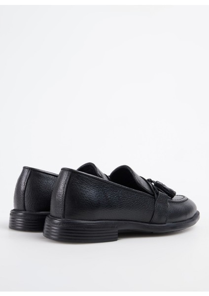 Deri Siyah Erkek Günlük Ayakkabı Chım modelleri
