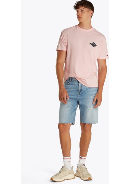 Bisiklet Yaka Pembe Erkek T-Shirt DM0DM20806TH3 Tjm Rlx Varsıty Grph
