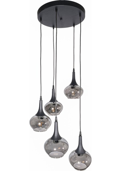 Modern 5'li metal sarkıt avize, 3 ampüllü, 30x60 cm, iç mekan dekorasyonu fiyatları