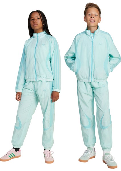 Lastikli Paça Açık Mavi Kız Çocuk Eşofman Altı Jc7887-Woven Trackpant