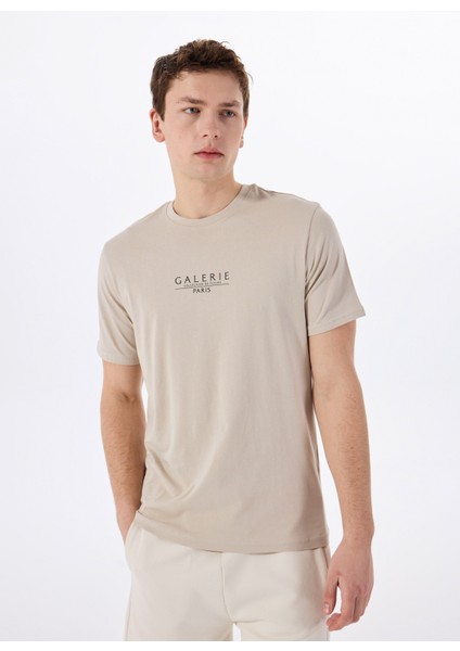 O Yaka Baskılı Ekru Erkek T-Shirt Onsvısta Reg Ss Tee