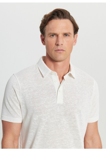 Polo Yaka Düz Ekru Erkek T-Shirt ACE091252045_EKR fırsatları