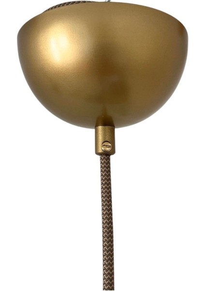 Sarkıt Lale Duy Zigzag Kumaş Kablo Dekoratif (Avize Başlığı Takılabilir Duy) 70 cm Metal