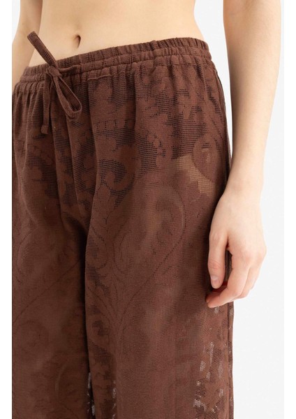 Dantelli Esnek Belli Dantel Plaj Pantolonu-Fall in Love D9767AX25SM indirimleri