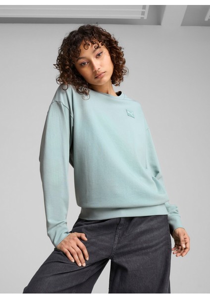 69089867 Ess Elevated Comfort Crew Nane Yuvarlak Yaka Regular Fit Düz Kadın Sweatshırt