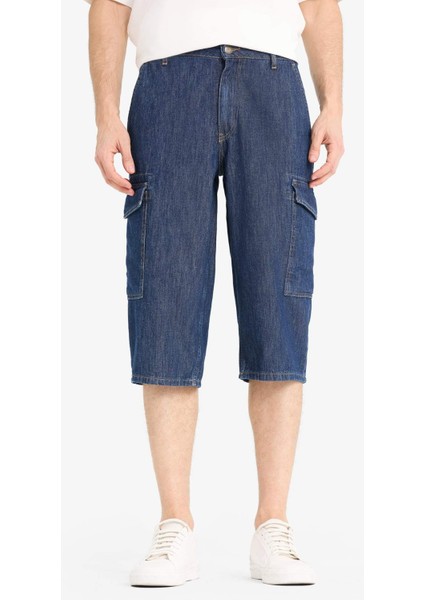 %100 Pamuk Hafif Kumaş Regular Fit Jean Uzun Bermuda Şort F4222AX25SM