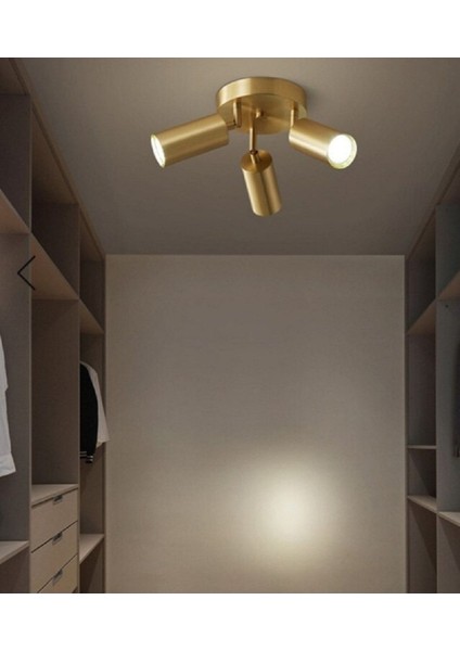 Mylights Mat Altın Metal Hareketli LED Avize LED Spot Günışığı Ampullü