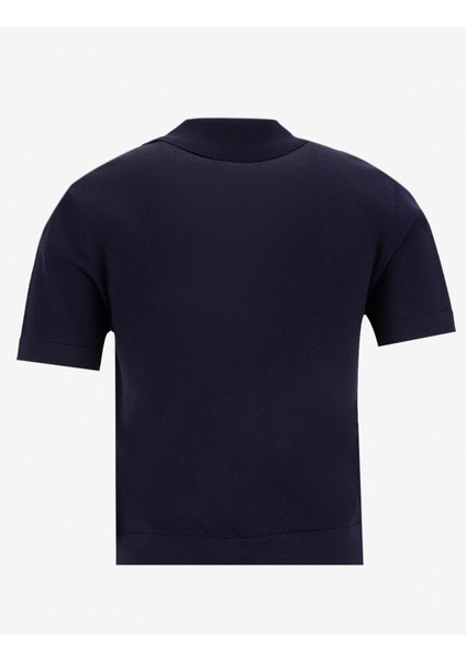 Polo Yaka Normal Nakışlı Lacivert Kazak Kadın M5SL-KZK1909 fiyatları