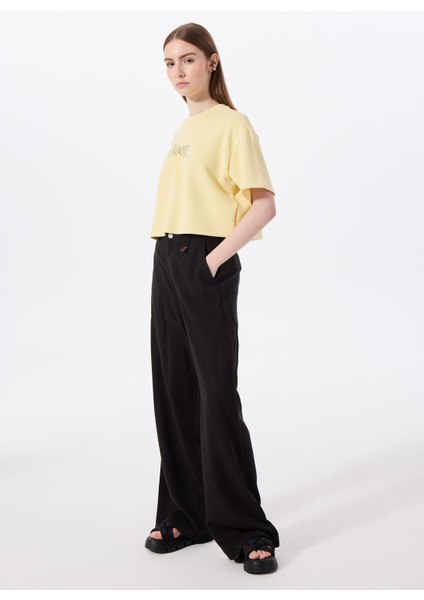 Bisiklet Yaka Baskılı Sarı Kadın T-Shirt J5SL-TST7020 fiyatları