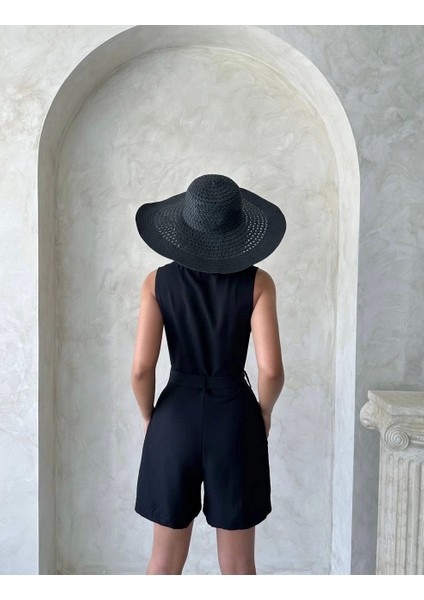 Kuşaklı Şortlu Tulum