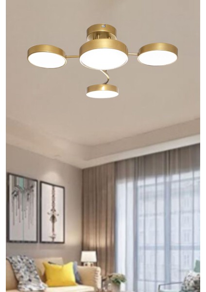 Avize Fors Modern Dekoratif LED 4lü 3 Renk Işık Enerji Tasarruflu Oturma Odası Mutfak Giyinme Odası