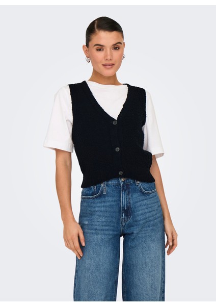Siyah Kadın Yelek Onlalvılda Sl Waıstcoat cc Knt