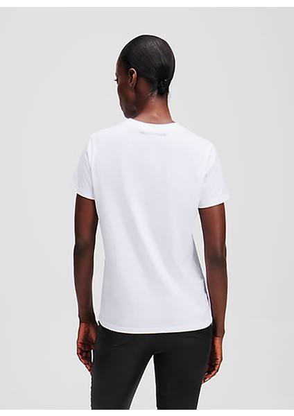 Bisiklet Yaka Baskılı Beyaz Kadın T-Shirt A1W17076 fırsatları