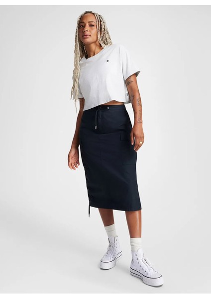 10027625.022 Sporty Boxy T-Shırt Gri Yuvarlak Yaka Regular Fit Düz Kadın T-Shirt fiyatları