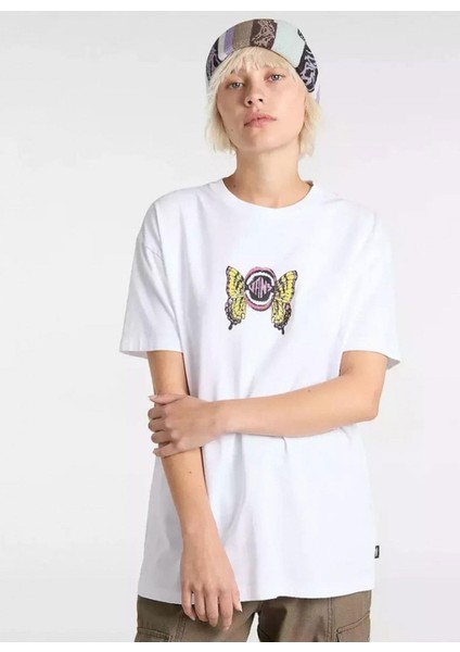 VN000NXCWHT1-ETHEREAL Os Ss Beyaz Yuvarlak Yaka Normal Düz Kadın T-Shirt