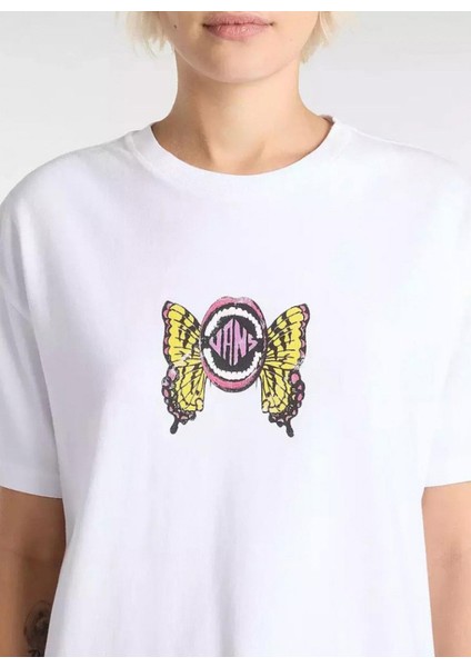 VN000NXCWHT1-ETHEREAL Os Ss Beyaz Yuvarlak Yaka Normal Düz Kadın T-Shirt modelleri