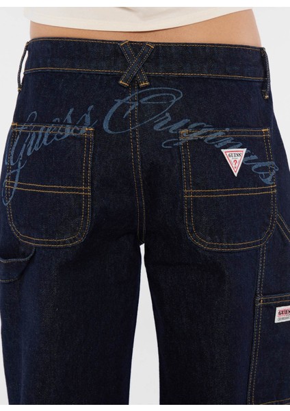 Yüksek Bel Düz Paça Relaxed Lacivert Kadın Denim Pantolon Go Zıp Carpenter Pan - Co Rufus Rg fırsatları