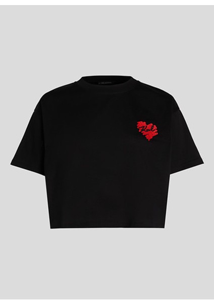 Bisiklet Yaka Düz Siyah Kadın T-Shirt A1W17074