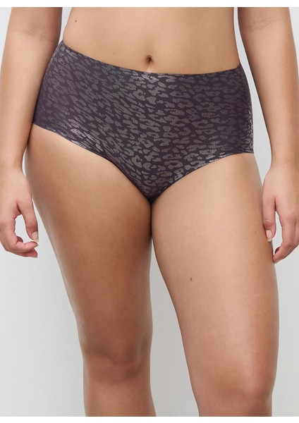 Gri - Siyah Kadın Yüksek Bel Külot C11DC7 Chantelle Ss