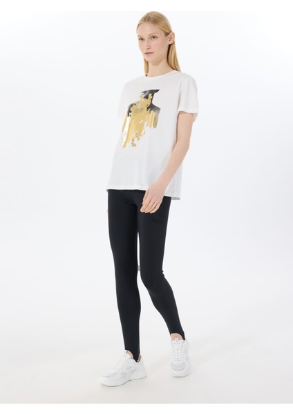 Yuvarlak Yaka Baskılı Ekru Kadın T-Shirt L5SL-TST5814 fiyatları