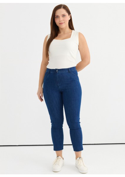 Normal Bel Normal Mavi Kadın Pantolon 25YSL5389-BB modelleri