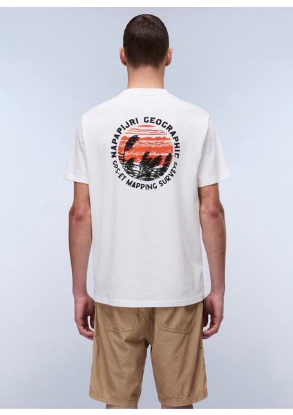 NP0A4ILX2061-S-VIGNONI Back Ss Beyaz Relaxed Erkek T-Shirt