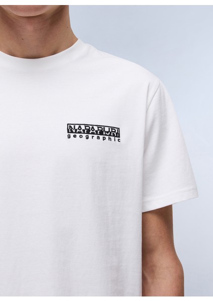 NP0A4ILX2061-S-VIGNONI Back Ss Beyaz Relaxed Erkek T-Shirt