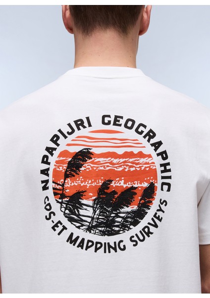 NP0A4ILX2061-S-VIGNONI Back Ss Beyaz Relaxed Erkek T-Shirt