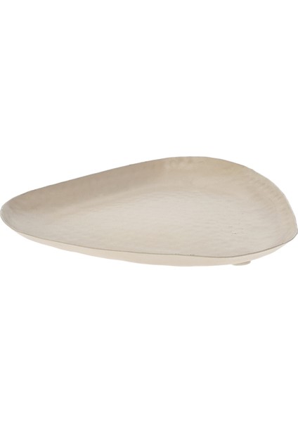 Beyaz Dekoratif Tepsi Beyaz Kaplamalı Küçük Tepsi