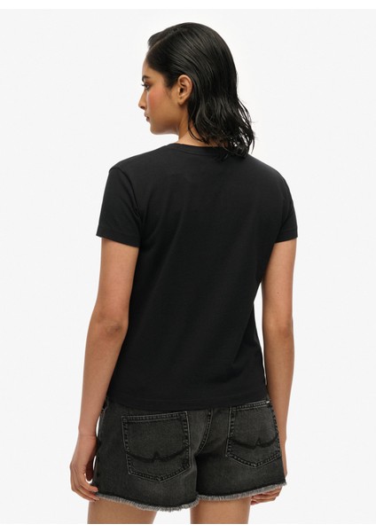 Bisiklet Yaka Siyah Kadın T-Shirt W1011612A fırsatları