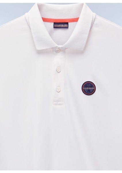 NP0A4IDA2061-E-BADGE Sum Beyaz Relaxed Erkek T-Shirt