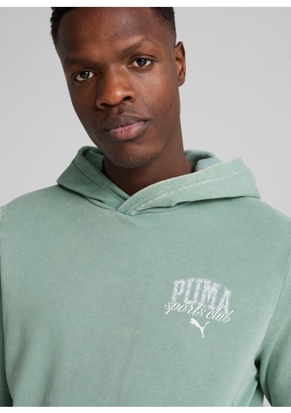 68464130 Puma Class Hoodie Yeşil Kapüşon Yaka Regular Fit Düz Erkek Sweatshırt