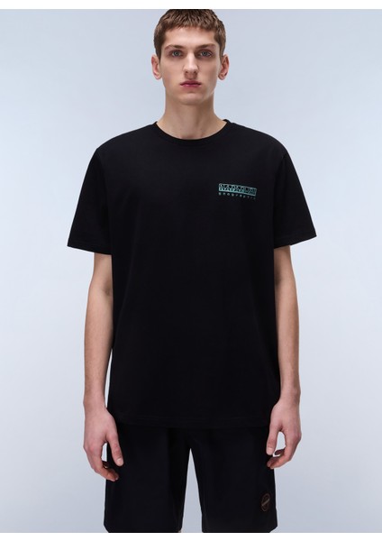 NP0A4ILX9411-S-VIGNONI Back Ss Siyah Relaxed Erkek T-Shirt