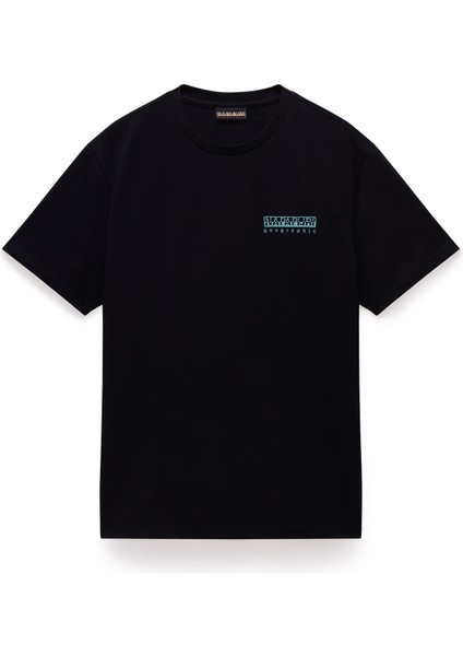 NP0A4ILX9411-S-VIGNONI Back Ss Siyah Relaxed Erkek T-Shirt indirimleri