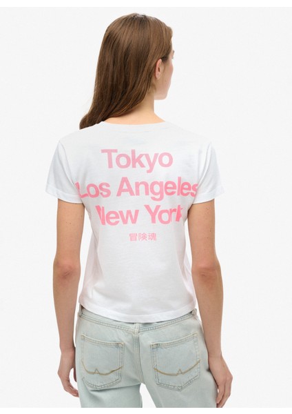 Bisiklet Yaka Beyaz Kadın T-Shirt W1011635A fırsatları