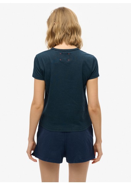 Bisiklet Yaka Lacivert Kadın T-Shirt W1011652A fırsatları