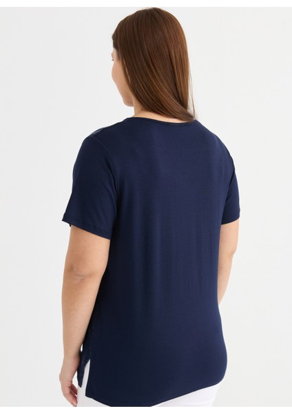 V Yaka Varaklı Siyah Kadın Bluz 25YSL8087-BB fırsatları
