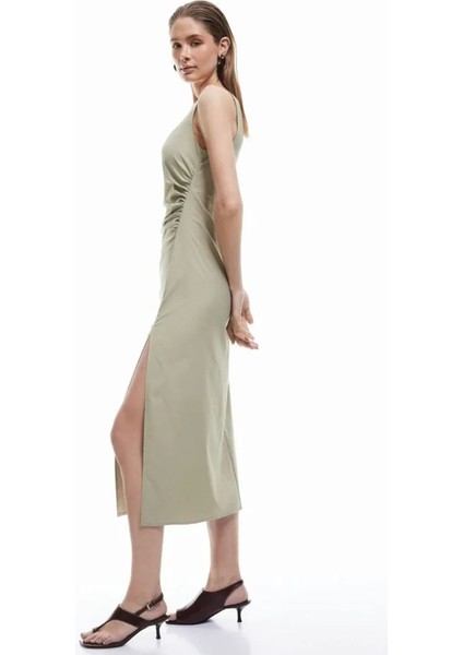 Bebe Yaka Haki Midi Kadın Elbise 5SAK80199EW fiyatları