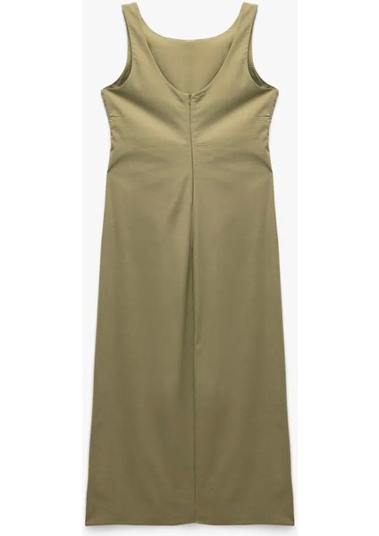 Bebe Yaka Haki Midi Kadın Elbise 5SAK80199EW fırsatları