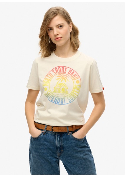 Bisiklet Yaka Krem Kadın T-Shirt W1011614A fiyatları