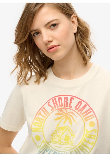 Bisiklet Yaka Krem Kadın T-Shirt W1011614A modelleri