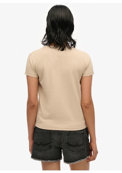 Bisiklet Yaka Deve Tüyü Kadın T-Shirt W1011612A fırsatları